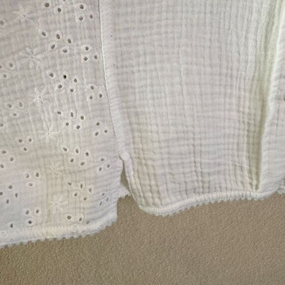 Free People Intimately Full Bloom Shirt Blouse Womens Size Medium Ivory Eyelet - Picture 8 of 14